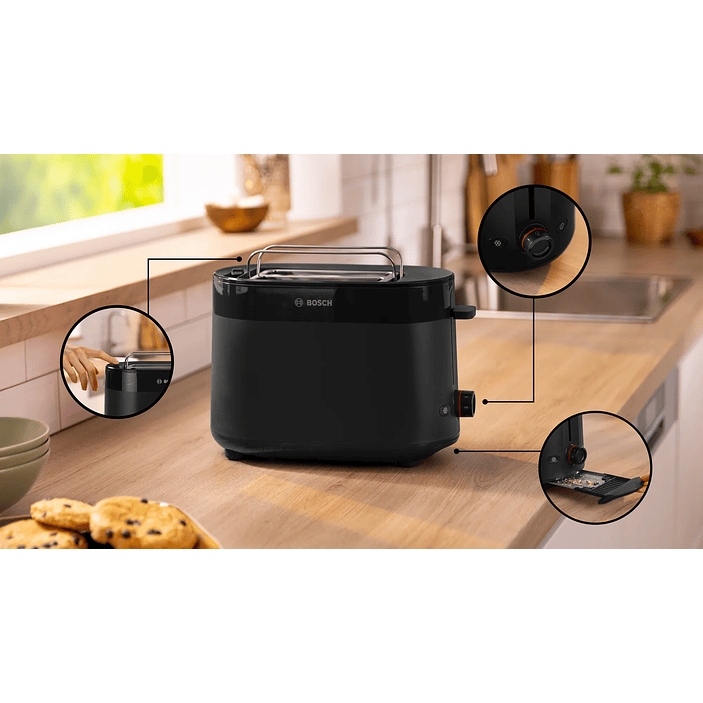 Tostador corto MyMoment Negro 1050 W 3