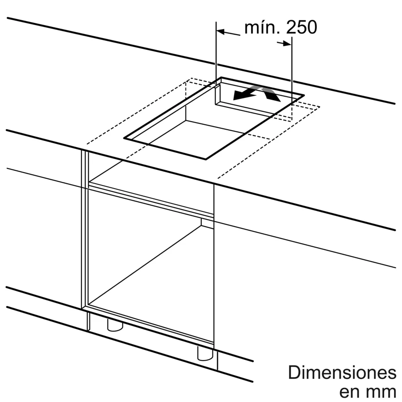 Serie 6 Placa dominó, Inducción 30 cm con perfiles 6