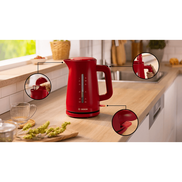 Bosch Hervidor MyMoment 1,7 L Rojo · Potente y moderno 2