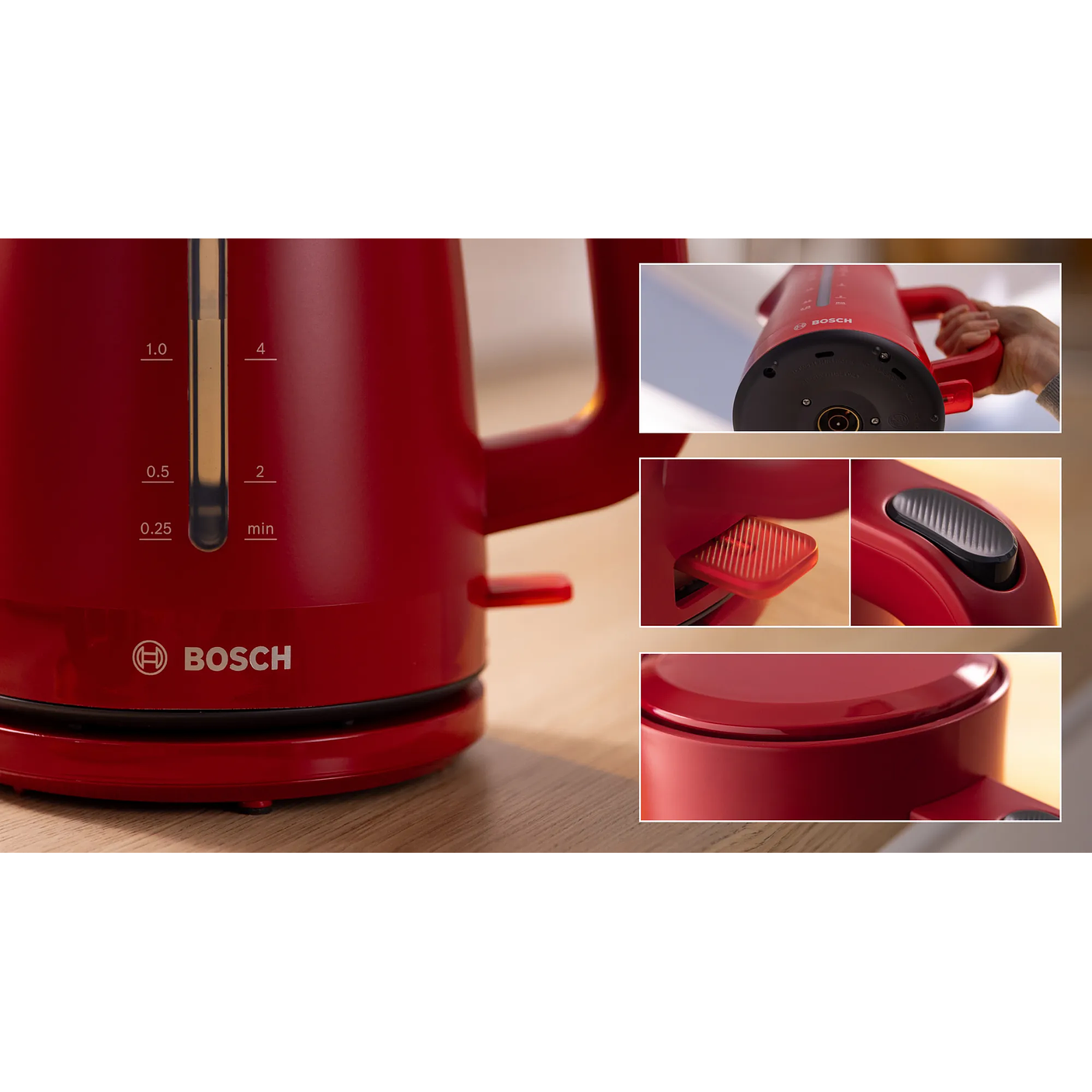 Bosch Hervidor MyMoment 1,7 L Rojo · Potente y moderno 4
