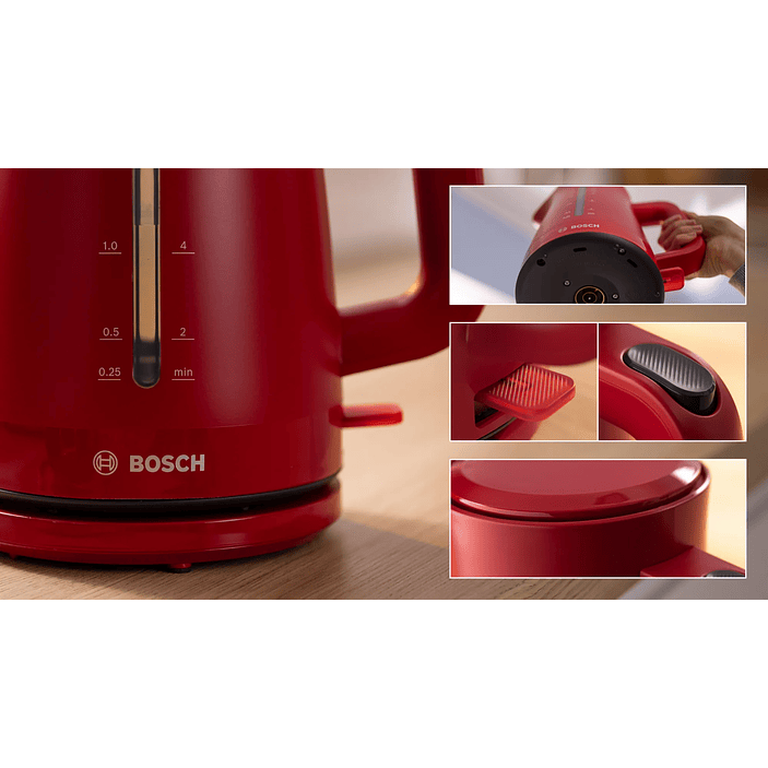 Bosch Hervidor MyMoment 1,7 L Rojo · Potente y moderno 4