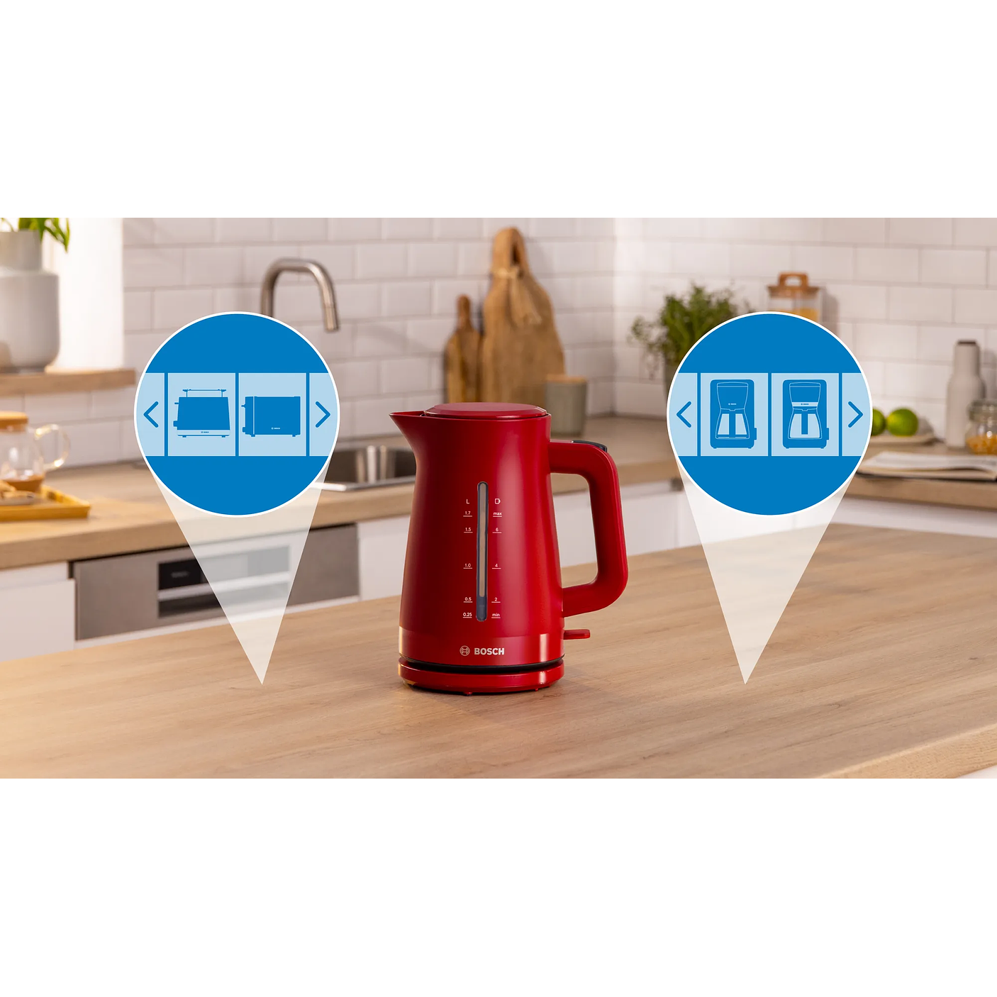 Bosch Hervidor MyMoment 1,7 L Rojo · Potente y moderno 6