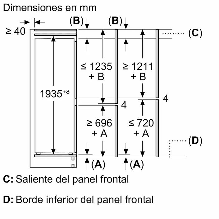 iQ300 Frigorífico combi integrable 193.5 x 70.8 cm Puerta fija 8