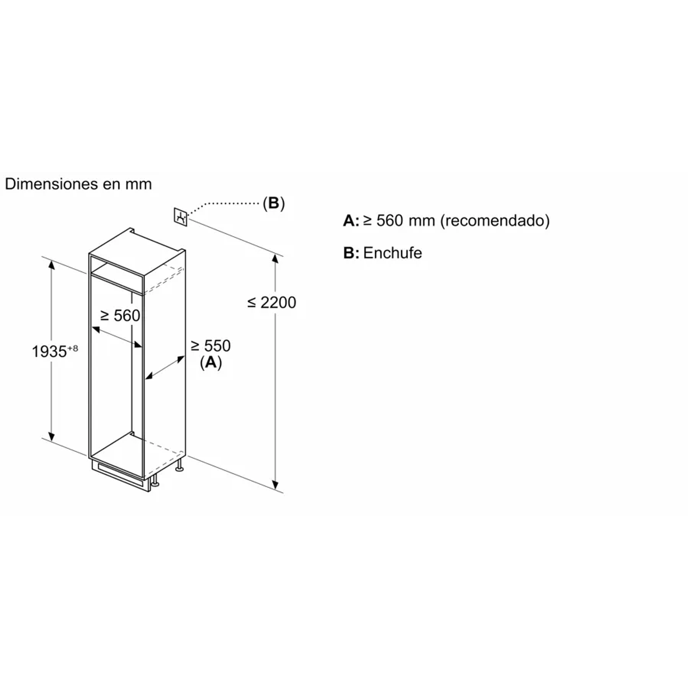 iQ300 Frigorífico combi integrable 193.5 x 55.8 cm Puerta fija 11