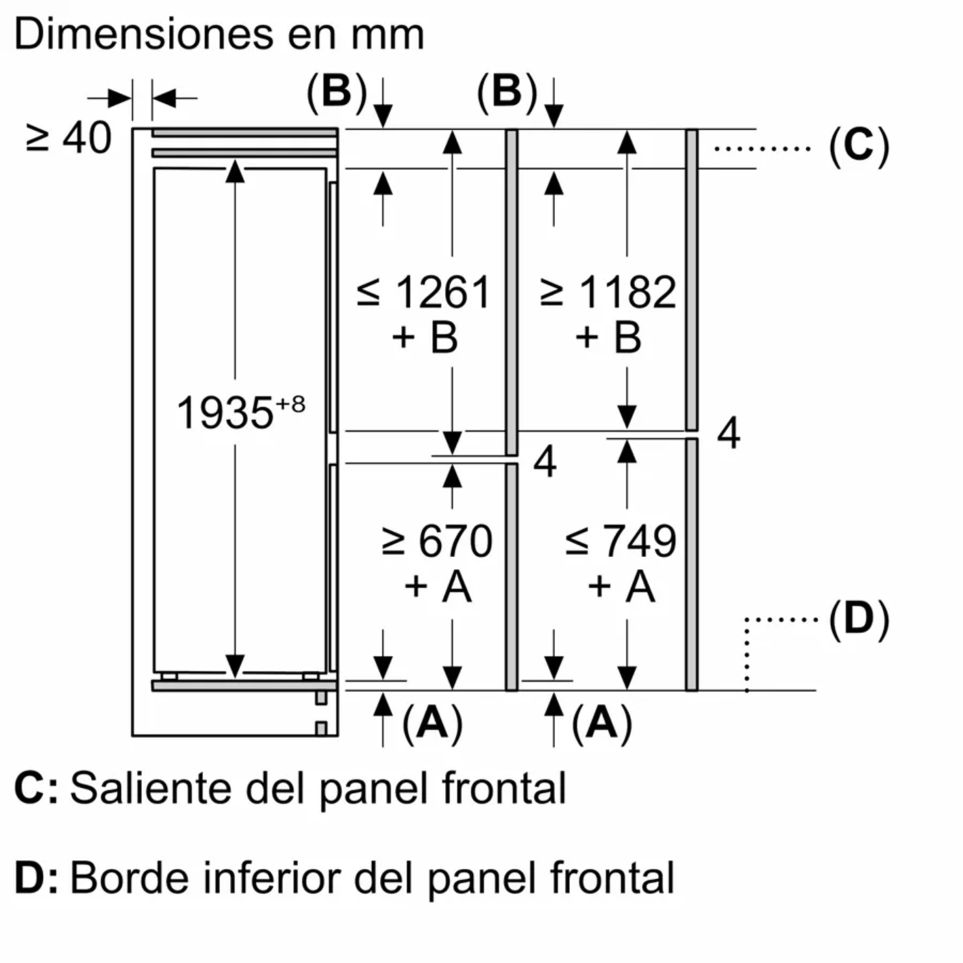 iQ300 Frigorífico combi integrable 193.5 x 69.1 cm Puerta deslizante 7