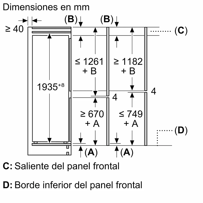 iQ300 Frigorífico combi integrable 193.5 x 69.1 cm Puerta deslizante 7