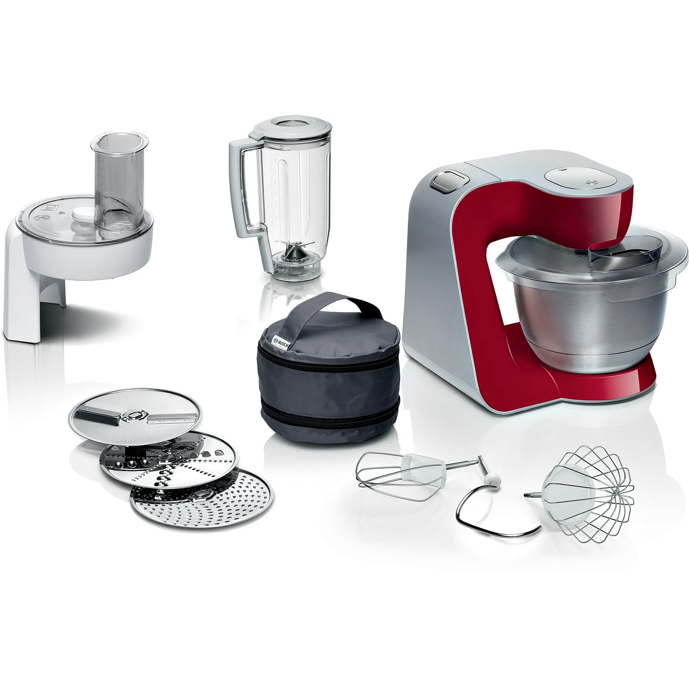 Serie 4 Robot de cocina MUM 5 1000 W Rojo y Plateado 1