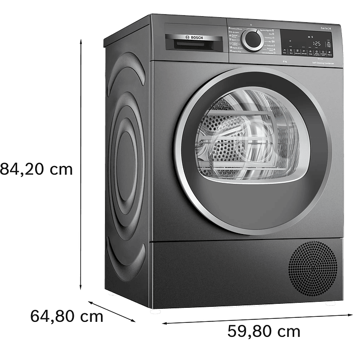 Serie 6 Secadora con bomba de calor 9 kg Gris-hierro fundido 7