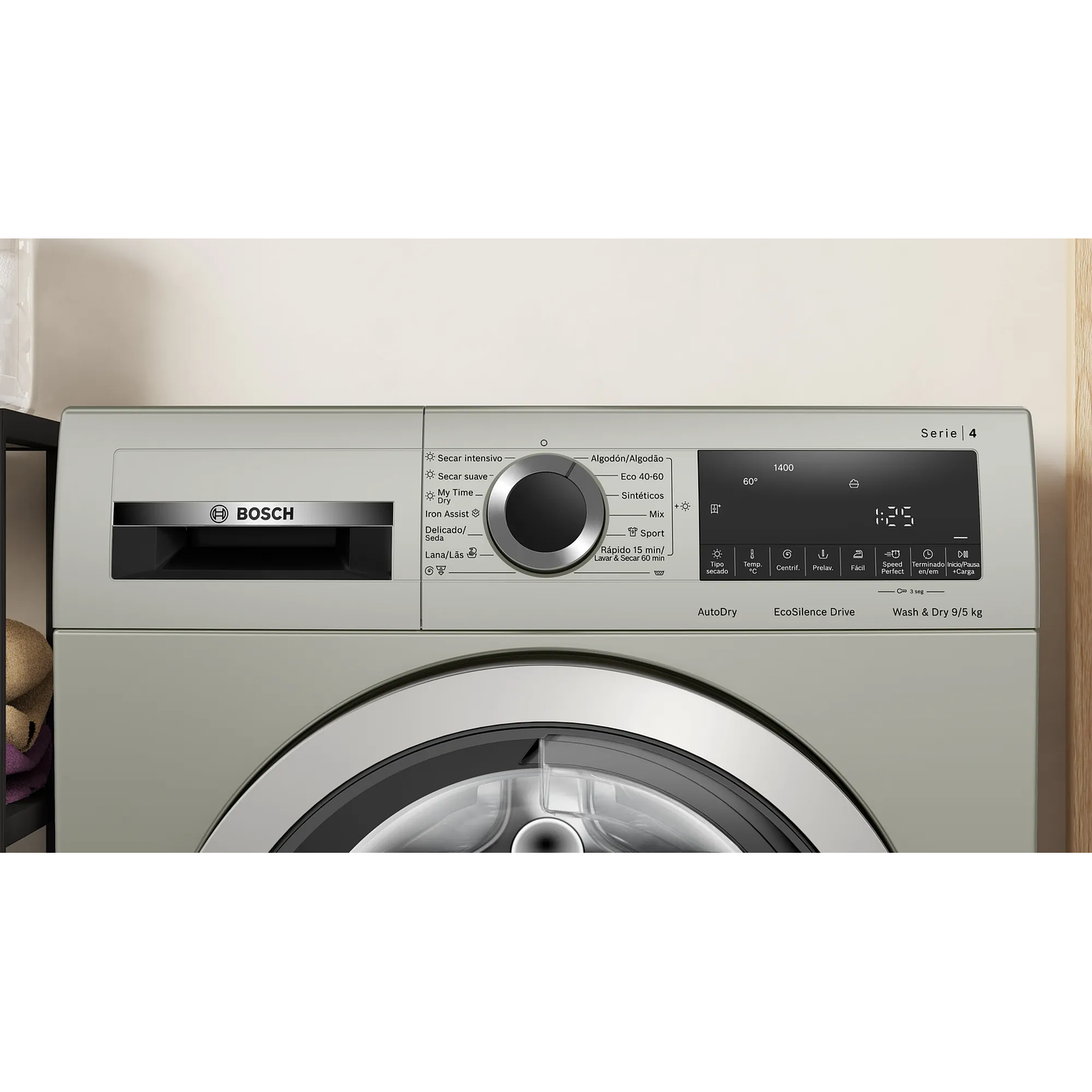 Serie 4 Lavadora-secadora 9/5 kg máx. 1400 rpm, Acero mate antihuellas 2