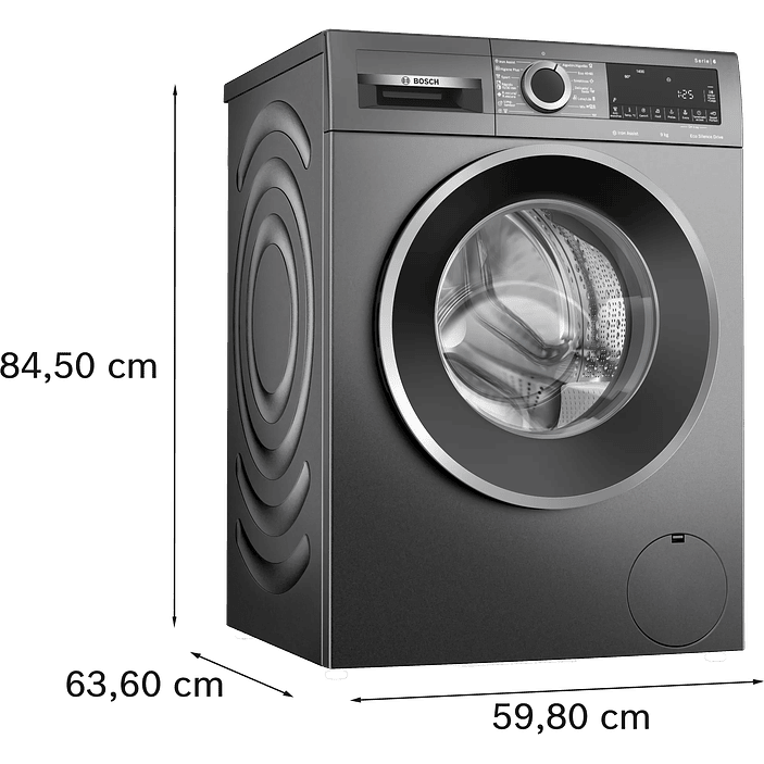 Serie 6 Lavadora de carga frontal 9 kg máx. 1400 rpm Gris 9