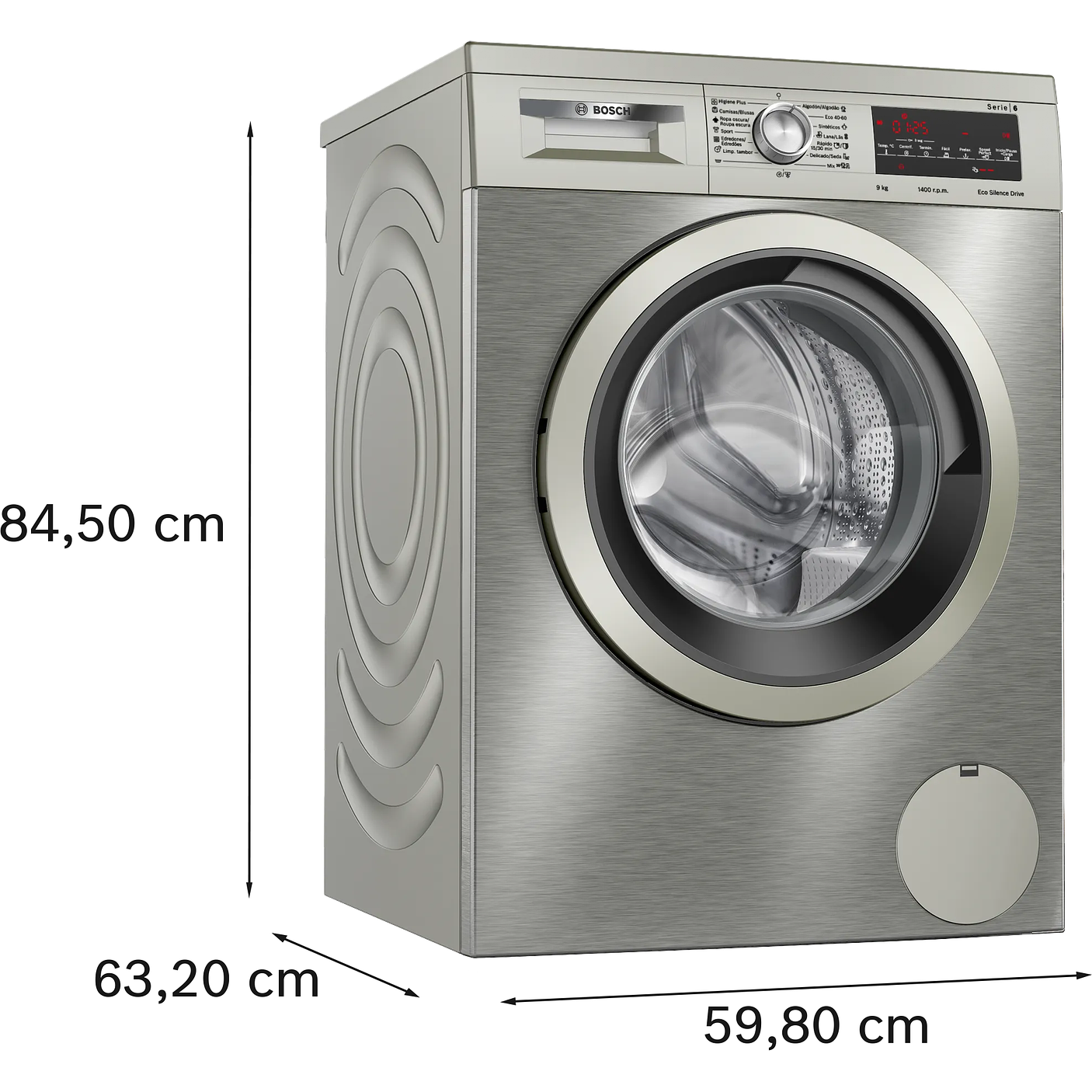 Serie 6 Lavadora de carga frontal 9 kg máx. 1400 rpm Inox 7