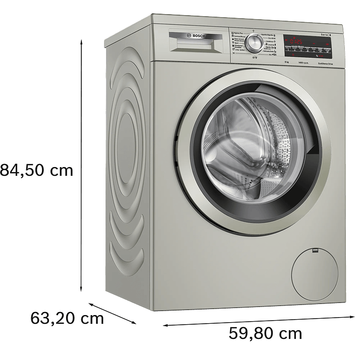 Serie 6 Lavadora de carga frontal 8 kg máx. 1400 rpm Inox 2