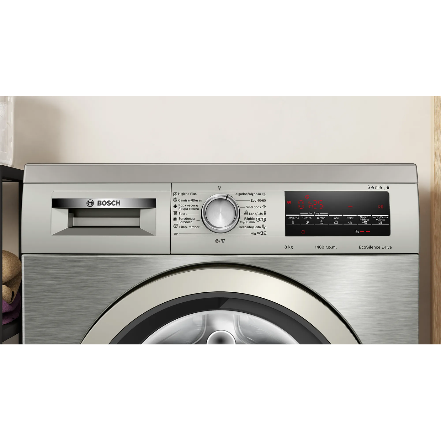 Serie 6 Lavadora de carga frontal 8 kg máx. 1400 rpm Inox 8