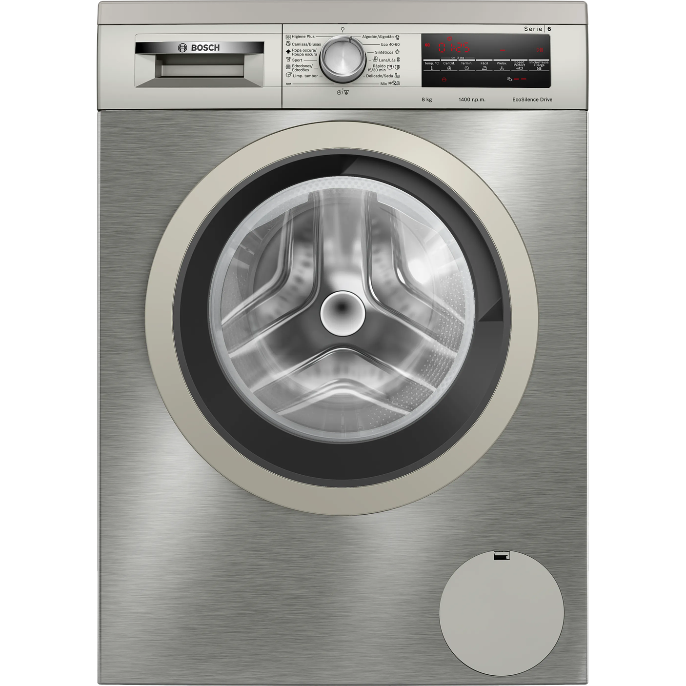 Serie 6 Lavadora de carga frontal 8 kg máx. 1400 rpm Inox 1