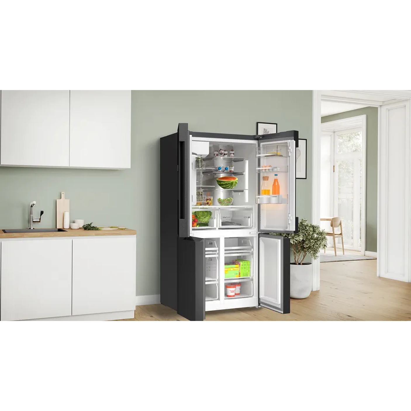 Serie 6 Multipuerta 183 x 90.5 cm Acero negro antihuellas, Total NoFrost 5