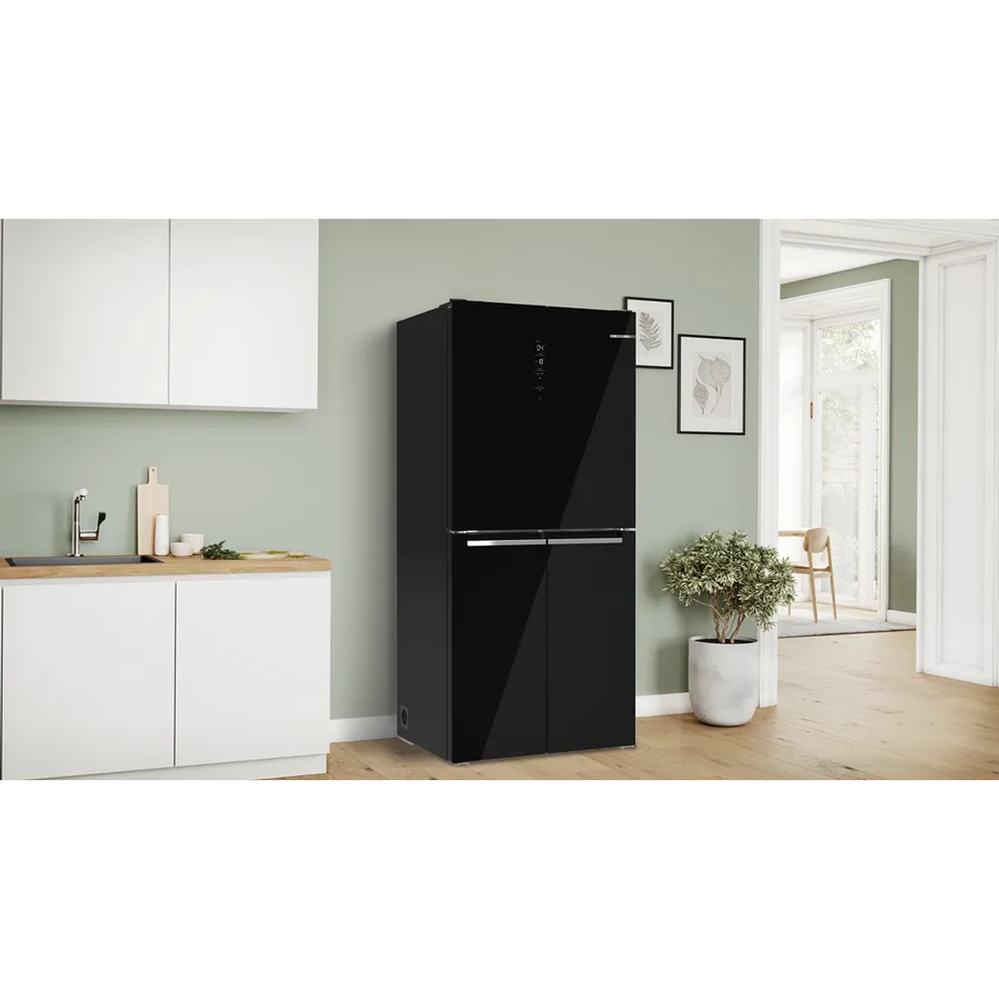 Serie 4 Multipuerta puertas de cristal 189.5 x 85.5 cm Negro, Total NoFrost 2