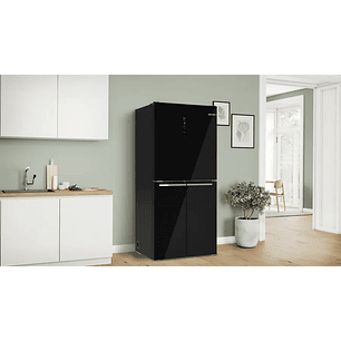 Serie 4 Multipuerta puertas de cristal 189.5 x 85.5 cm Negro, Total NoFrost