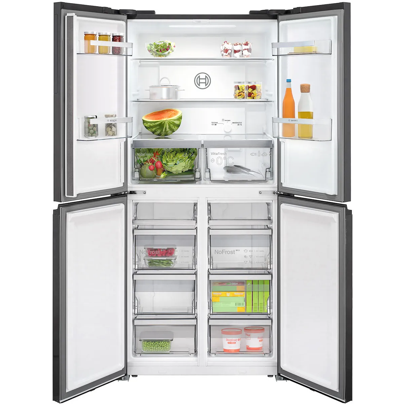 Serie 4 Multipuerta puertas de cristal 189.5 x 85.5 cm Negro, Total NoFrost 6