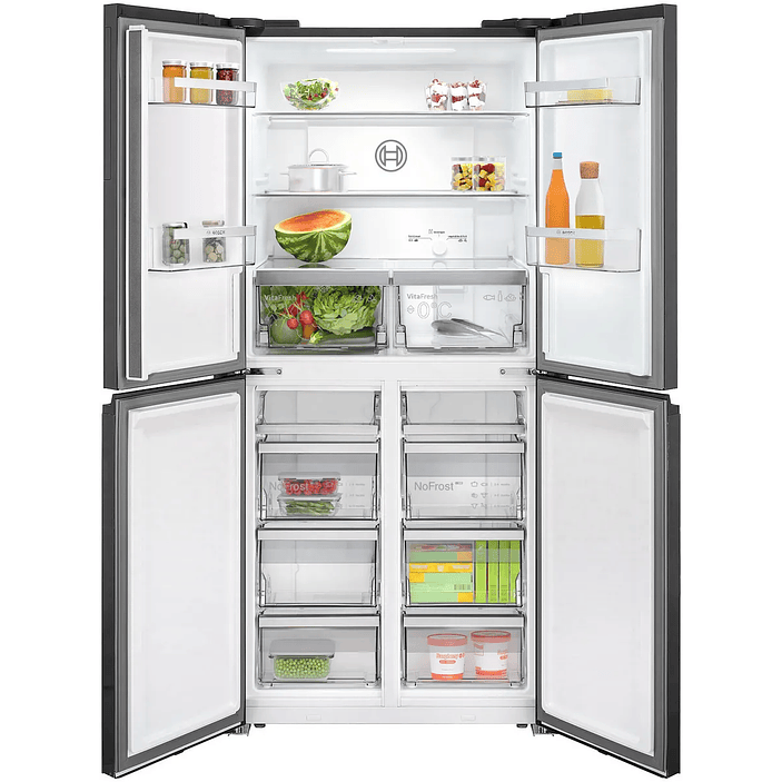 Serie 4 Multipuerta puertas de cristal 189.5 x 85.5 cm Negro, Total NoFrost 6