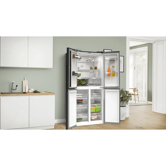 Serie 4 Multipuerta puertas de cristal 189.5 x 85.5 cm Negro, Total NoFrost 7