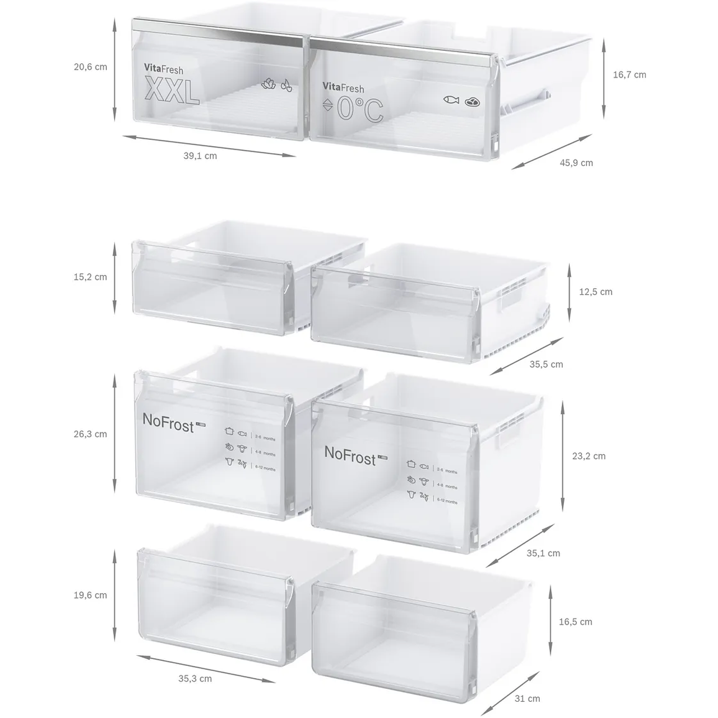 Serie 4 Multipuerta 183 x 90.5 cm Acero antihuellas, Total NoFrost, Cajón Big Box 9