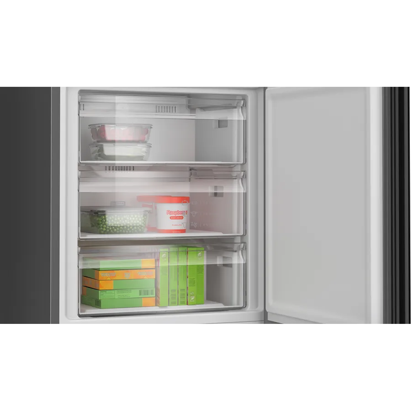 Serie 6 Frigorífico combinado de libre instalación, Acabado en cristal 203 x 70 cm Negro, Total NoFrost 4