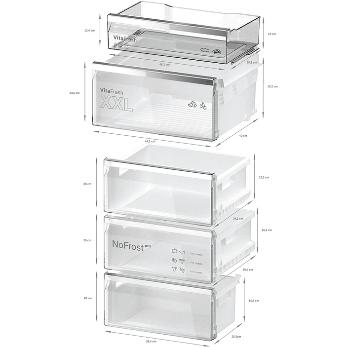 Serie 6 Frigorífico combinado de libre instalación 203 x 60 cm Acero antihuellas, Total NoFrost 6