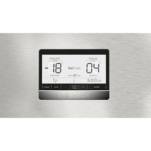 Serie 6 Frigorífico combinado de libre instalación 186 x 86 cm Acero antihuellas, Total NoFrost, Función refrigeración 