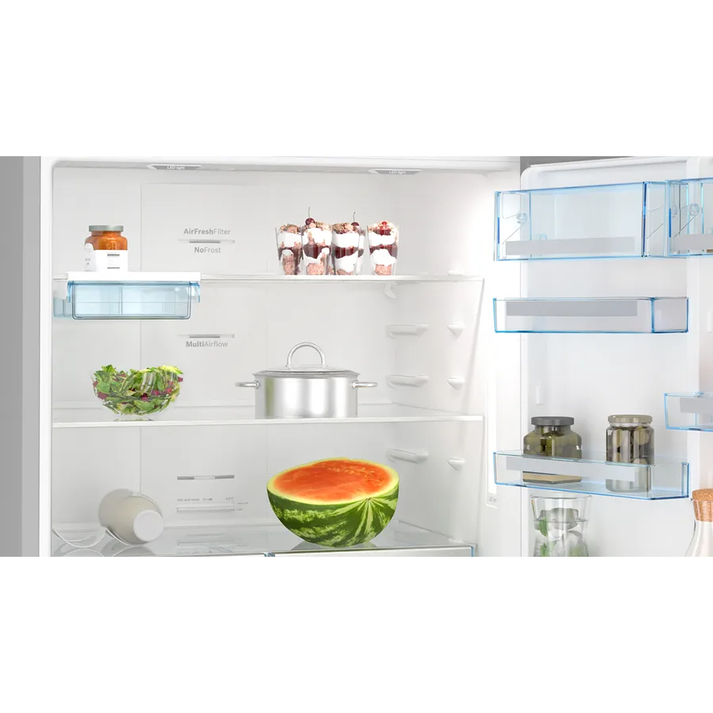 Serie 6 Frigorífico combinado de libre instalación 186 x 86 cm Acero antihuellas, Total NoFrost, Función refrigeración 