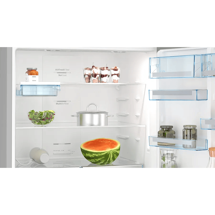 Serie 6 Frigorífico combinado de libre instalación 186 x 86 cm Acero antihuellas, Total NoFrost, Función refrigeración 