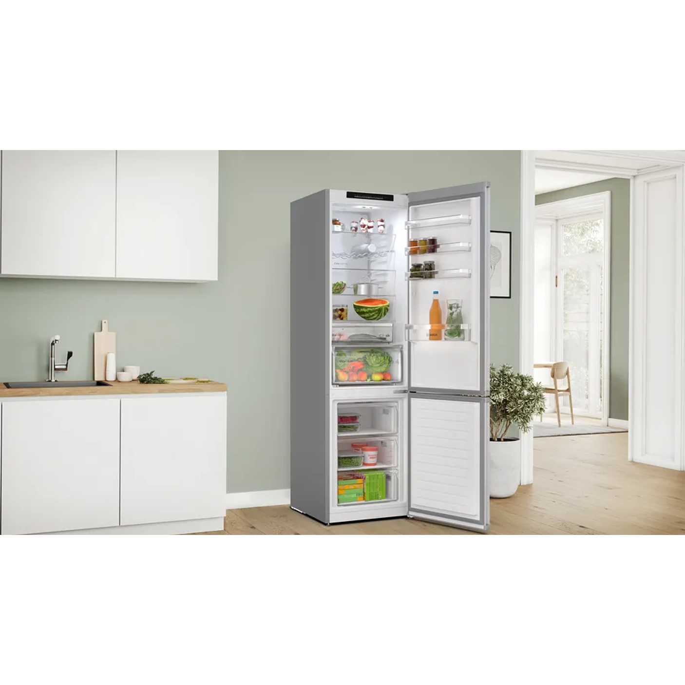 Serie 4 Frigorífico combinado de libre instalación 203 x 60 cm Acero mate antihuellas, Total NoFrost 8