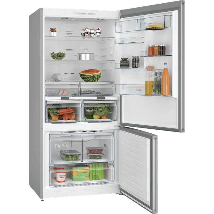 Serie 4 Frigorífico combinado de libre instalación 186 x 86 cm Acero antihuellas, Total NoFrost 8