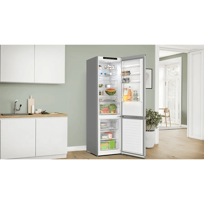 Serie 4 Frigorífico combinado de libre instalación 203 x 60 cm Acero antihuellas, Total NoFrost, Tiradores laterales integrados 8