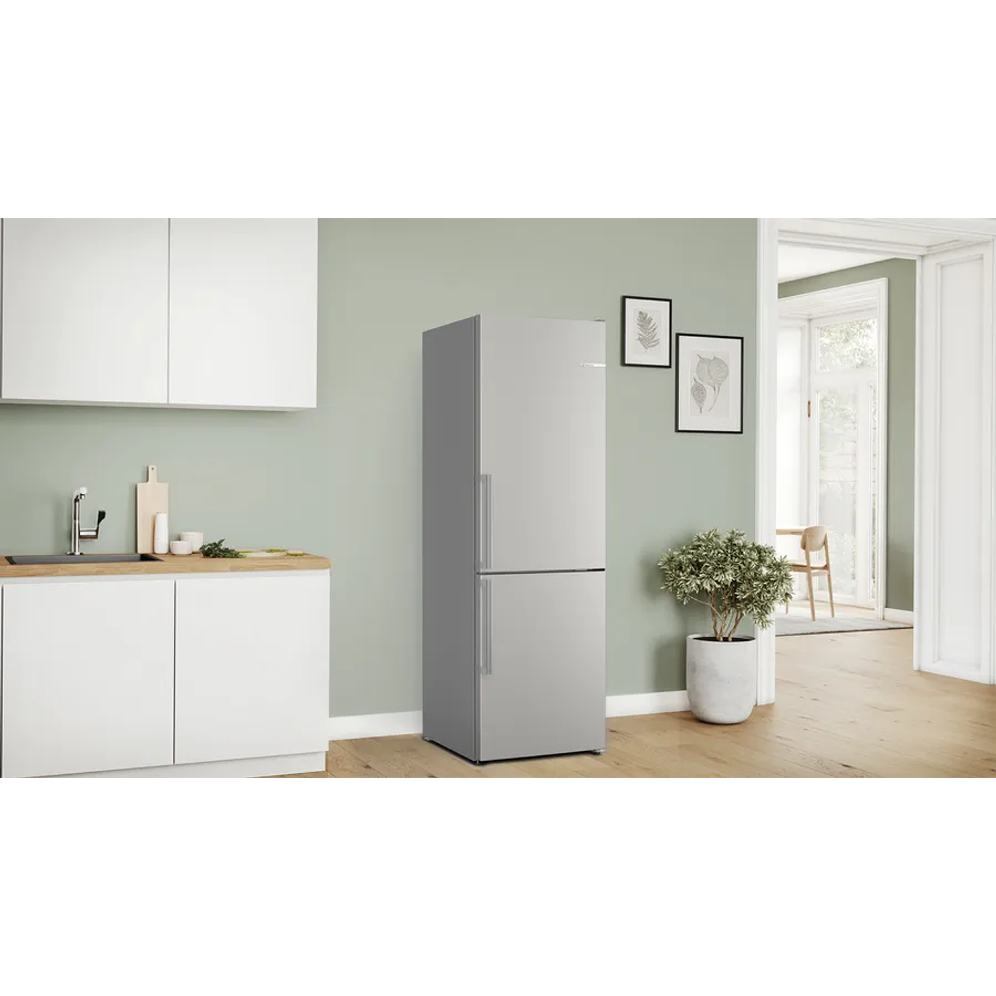 Serie 4 Frigorífico combinado de libre instalación 186 x 60 cm Acero antihuellas, Total NoFrost, Tecnología Inverter 2