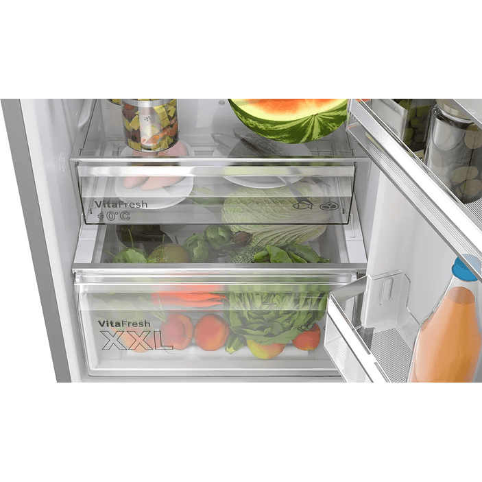 Serie 4 Frigorífico combinado de libre instalación 186 x 60 cm Acero antihuellas, Total NoFrost, Tecnología Inverter 5