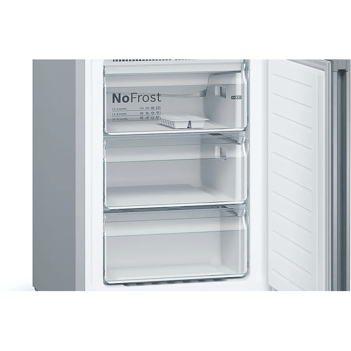 Serie 4 Frigorífico combinado de libre instalación 186 x 60 cm Acero antihuellas, Total NoFrost 4