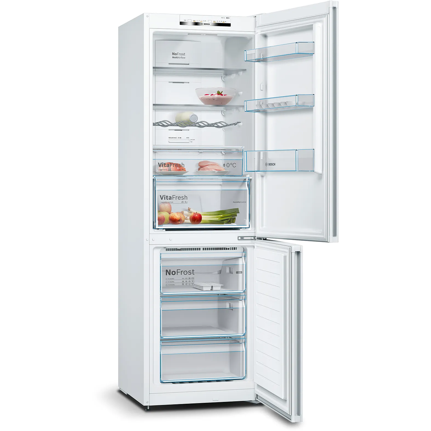 Serie 4 Frigorífico combinado de libre instalación 186 x 60 cm Blanco, Total NoFrost 10