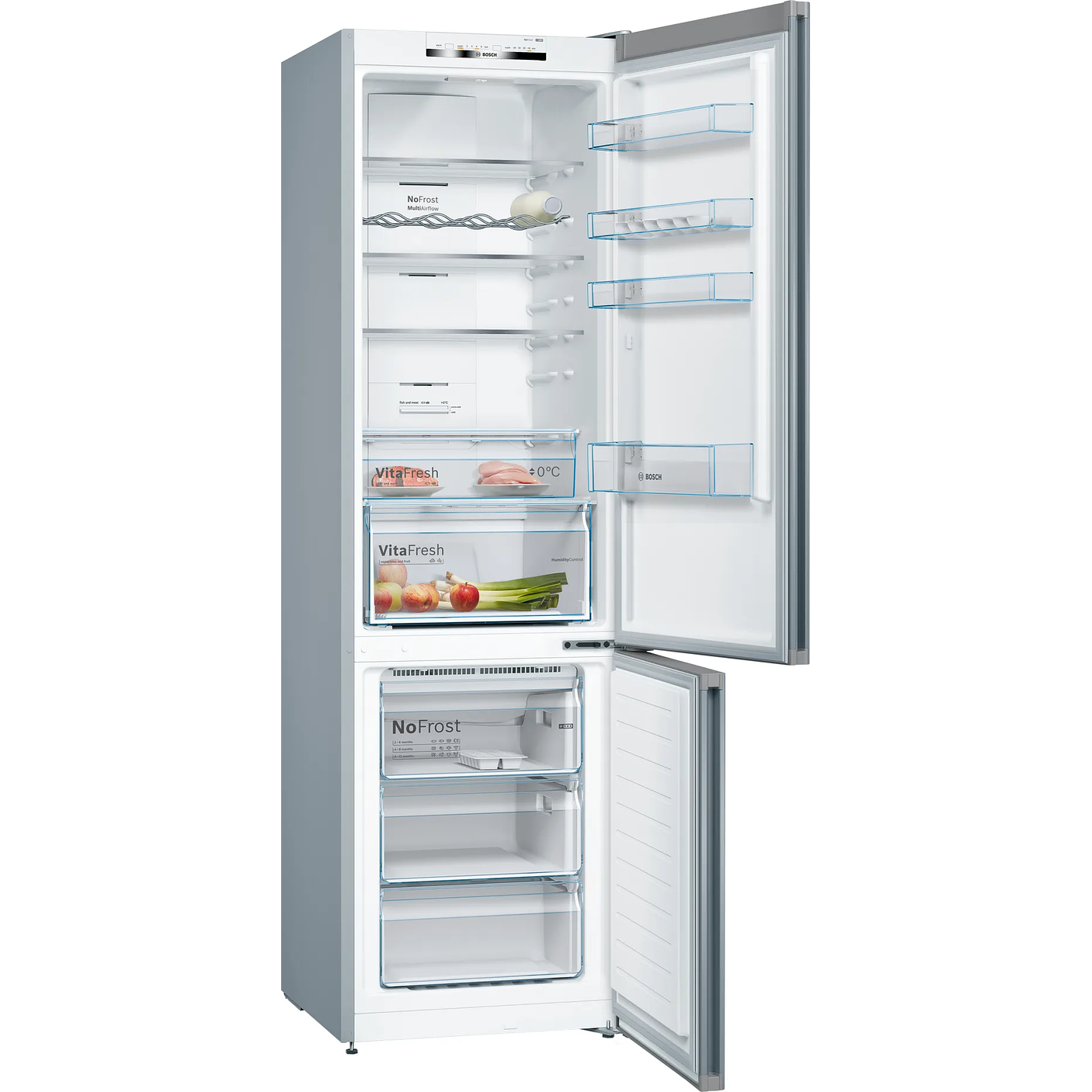 Serie 4 Frigorífico combinado de libre instalación 203 x 60 cm Acero antihuellas, Total NoFrost 2