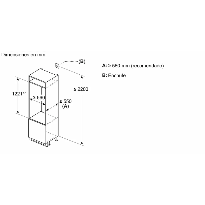 iQ500 Frigorífico integrable 122.1 x 55.8 cm Cierre SoftClose con puerta fija 8