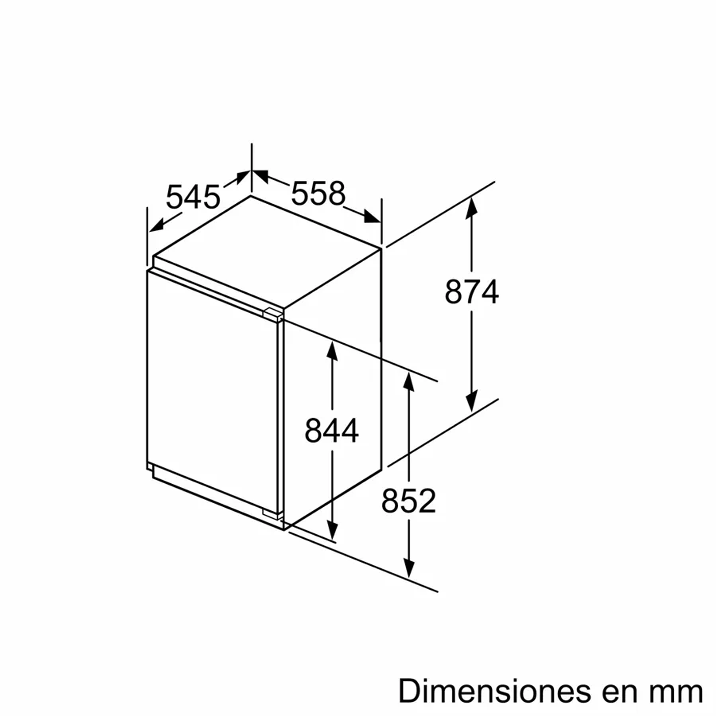 SIEMENS iQ300 · Congelador integrable 87,4 × 55,8 cm · Puerta fija 8