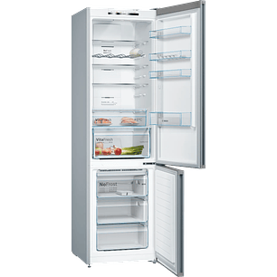 Serie 4 Frigorífico combinado de libre instalación 186 x 60 cm Acero antihuellas, Total NoFrost, Compresor inverter