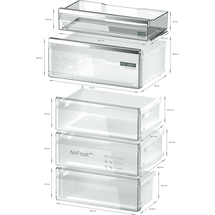 iQ500 Frigorífico combinado de libre instalación 203 x 70 cm Acero negro antihuellas, Total noFrost 11