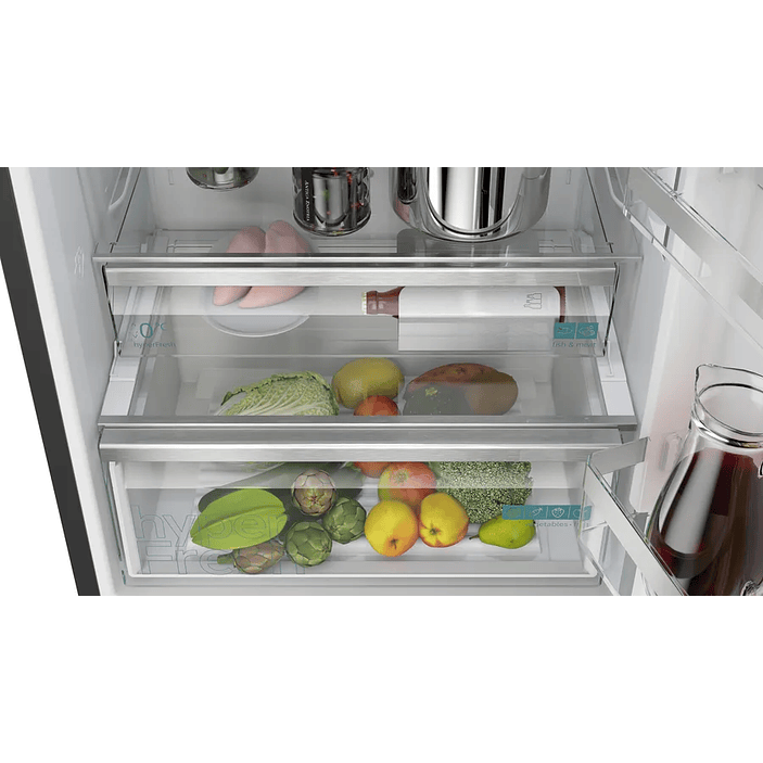 iQ500 Frigorífico combinado de libre instalación 203 x 70 cm Acero negro antihuellas, Total noFrost 5