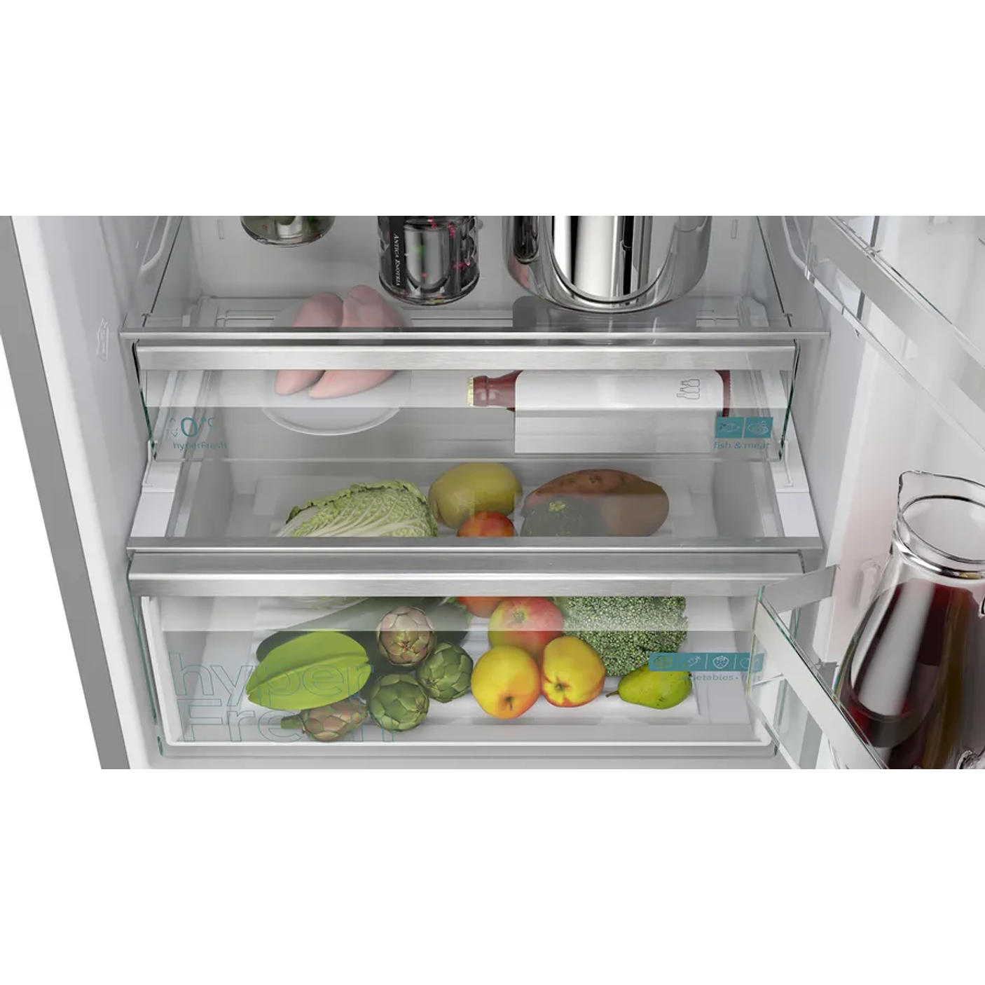 iQ500 Frigorífico combinado de libre instalación 203 x 70 cm Acero antihuellas, Total noFrost 9