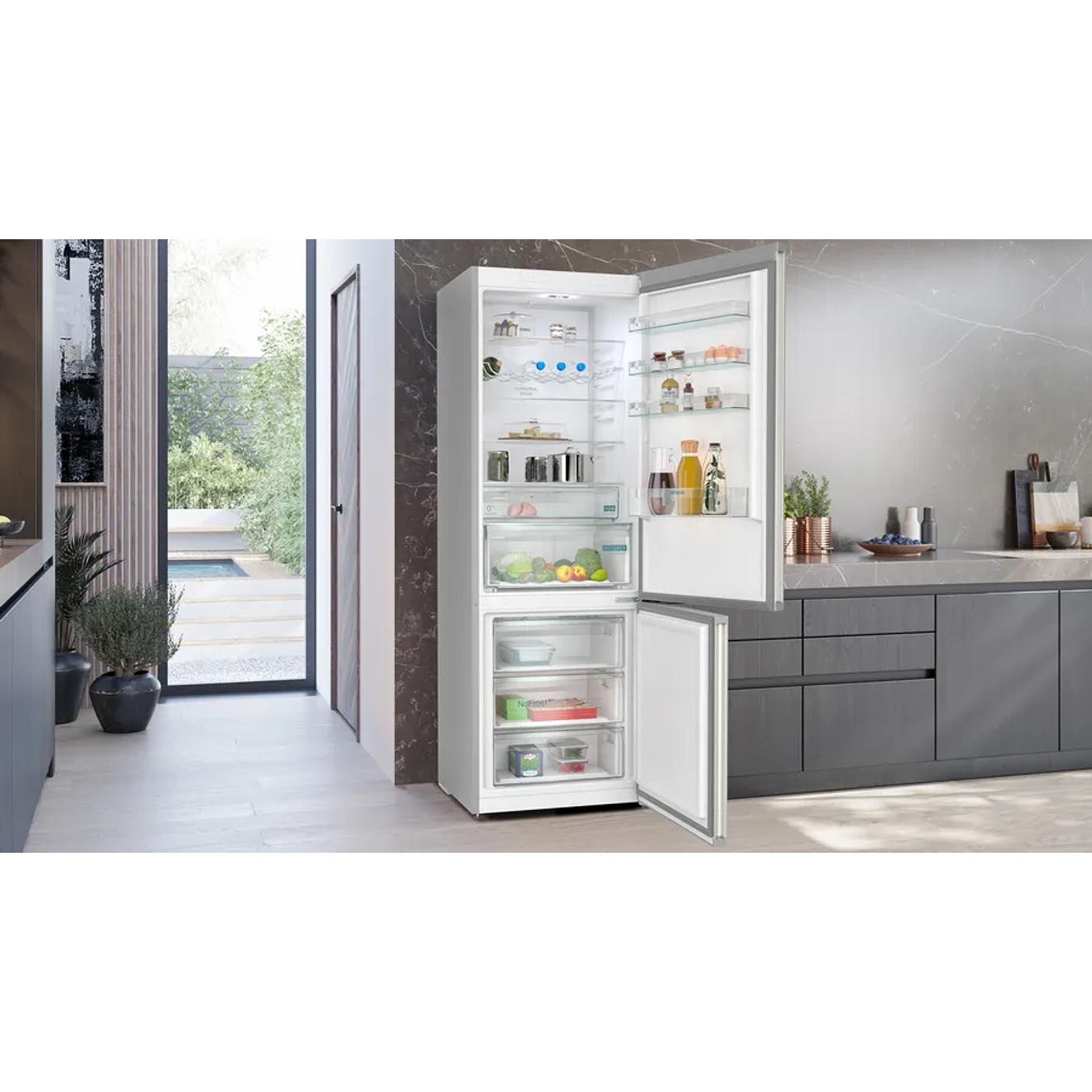 iQ300 Frigorífico combinado de libre instalación 203 x 70 cm Acero antihuellas, Total noFrost 3