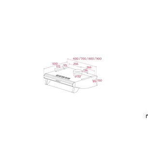 Campana C 6310 Integrada en mueble 60 cm 1 Motor Negro TEKA