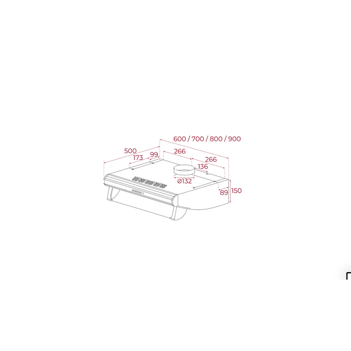 Campana C 6310 Integrada en mueble 60 cm 1 Motor Negro TEKA 2