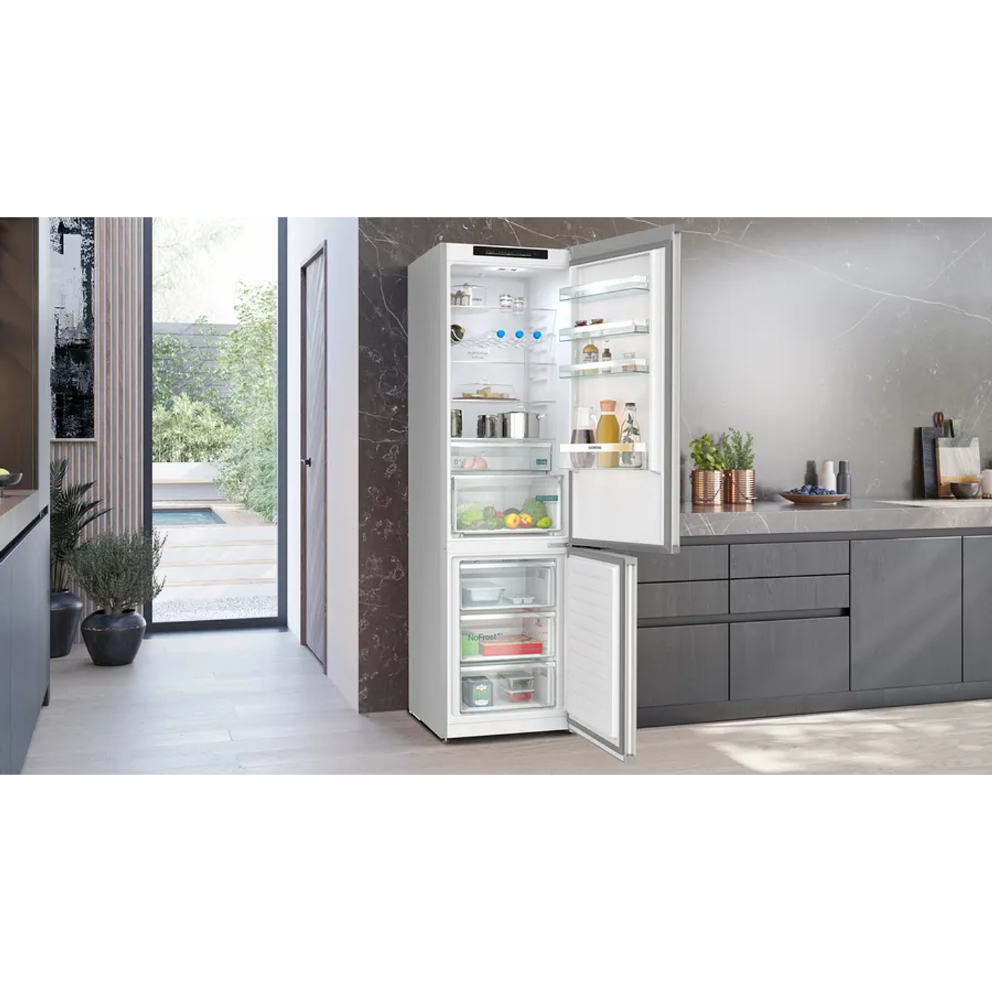 iQ300 SIEMENS Frigorífico combinado de libre instalación 203 x 60 cm Acero antihuellas, Total noFrost 7