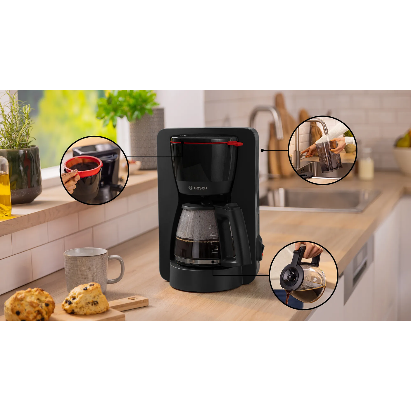 Cafetera MyMoment Negro 8 tazas BOSCH 8