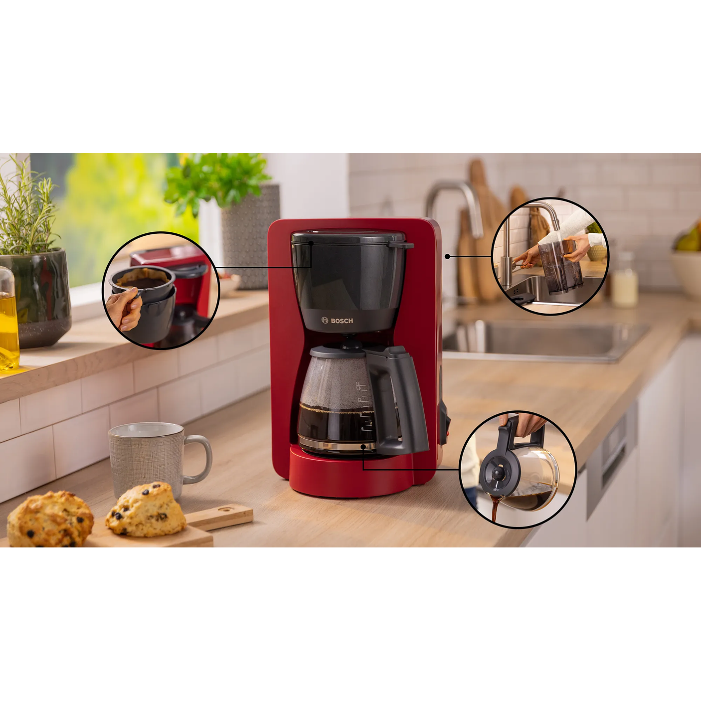 Cafetera MyMoment Rojo 8 tazas BOSCH 5